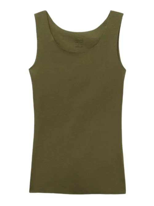 Regata Com Decote Redondo Em Algodão – Verde