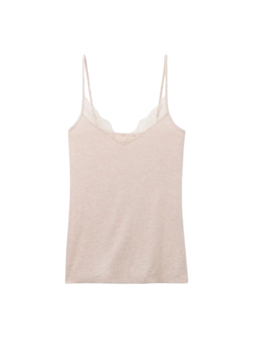 Regata Com Renda Em Modal Ultralight Com Cashmere - Bege