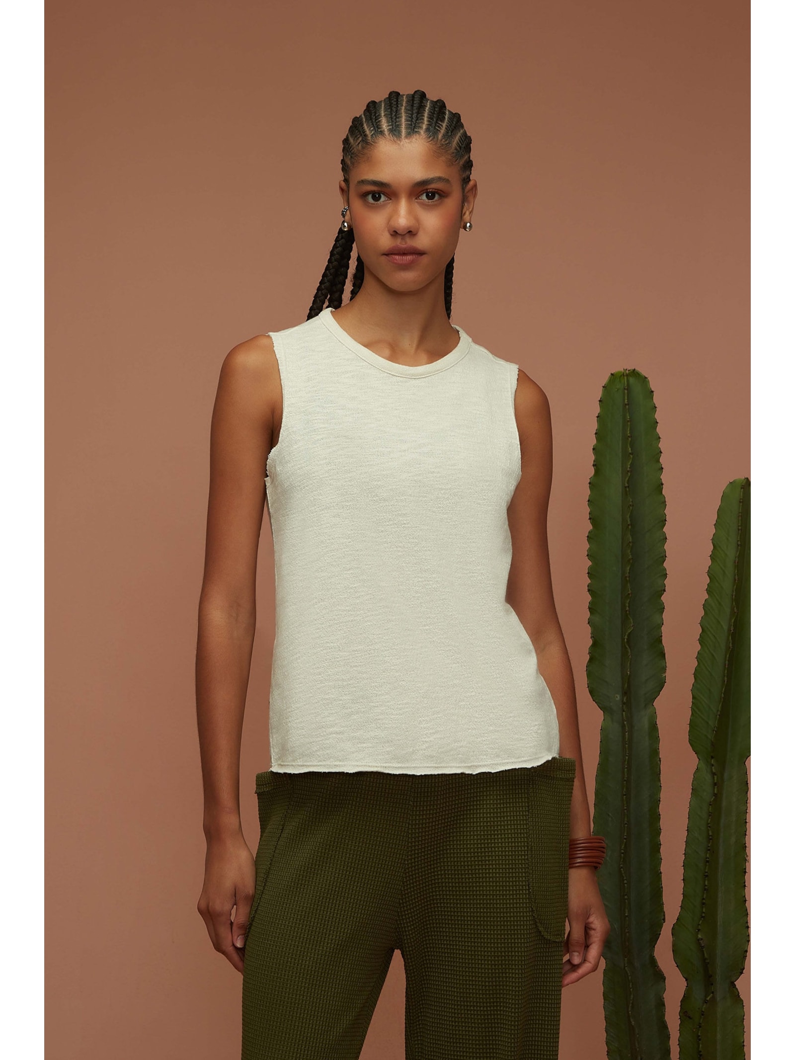 Regata Creme Algodão Noah Yogini