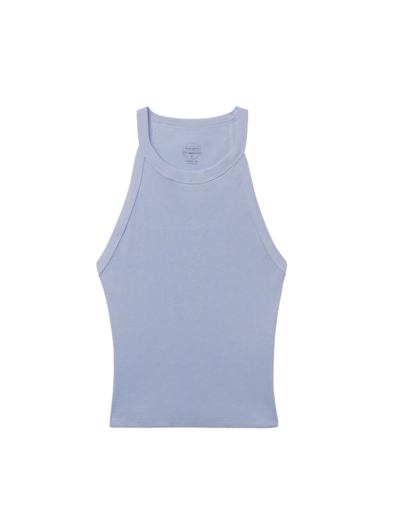 Regata Cropped Canelada Em Algodão Supima Azul Intimissimi