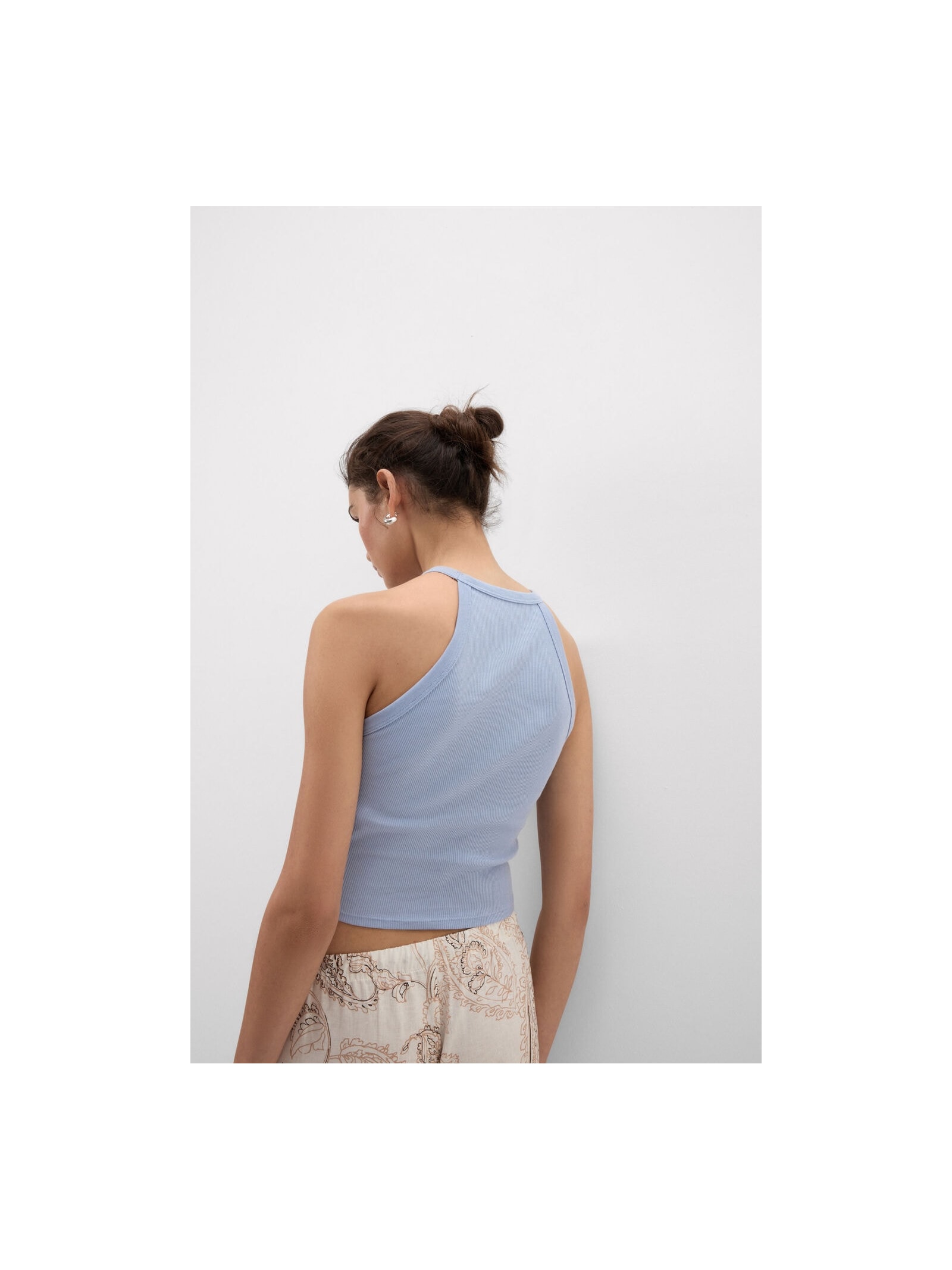 Regata Cropped Canelada Em Algodão Supima Azul Intimissimi