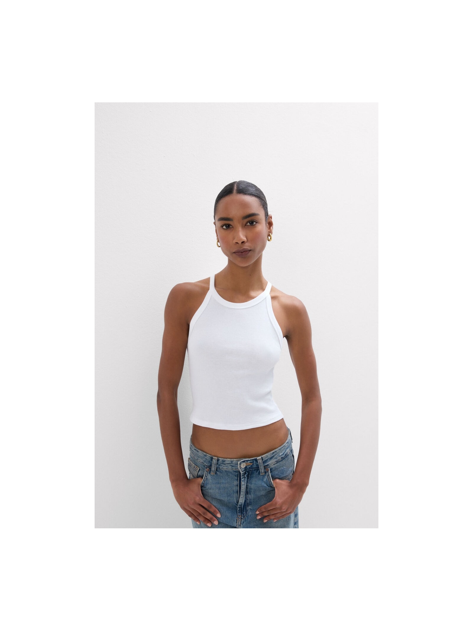 Regata Cropped Canelada Em Algodão Supima Branco Intimissimi