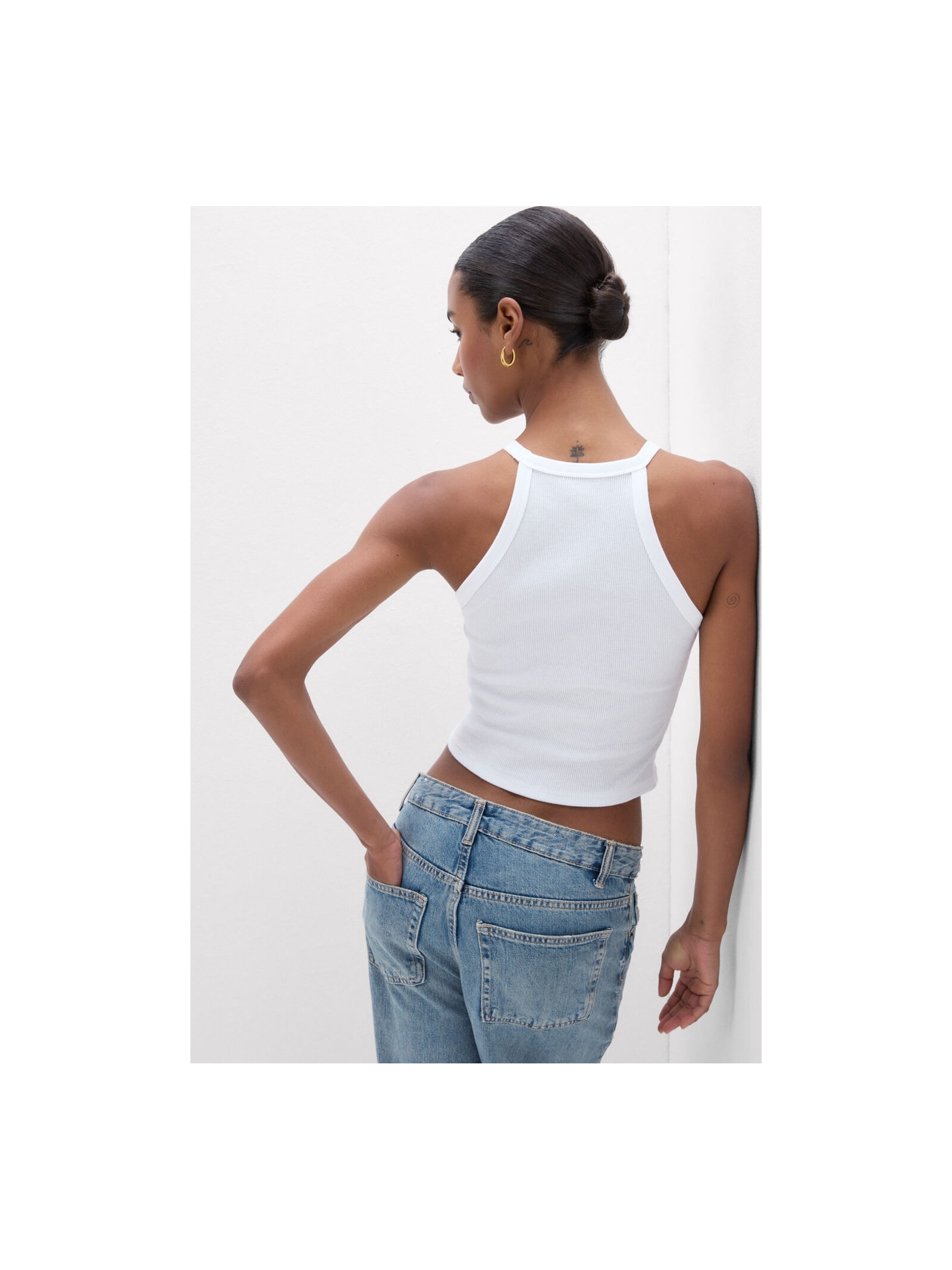 Regata Cropped Canelada Em Algodão Supima Branco Intimissimi