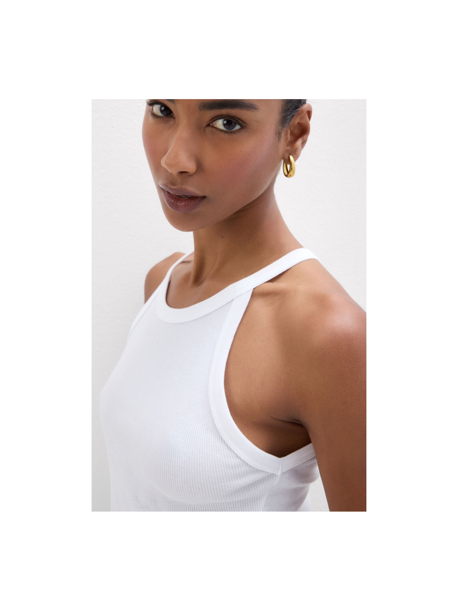 Regata Cropped Canelada Em Algodão Supima Branco Intimissimi