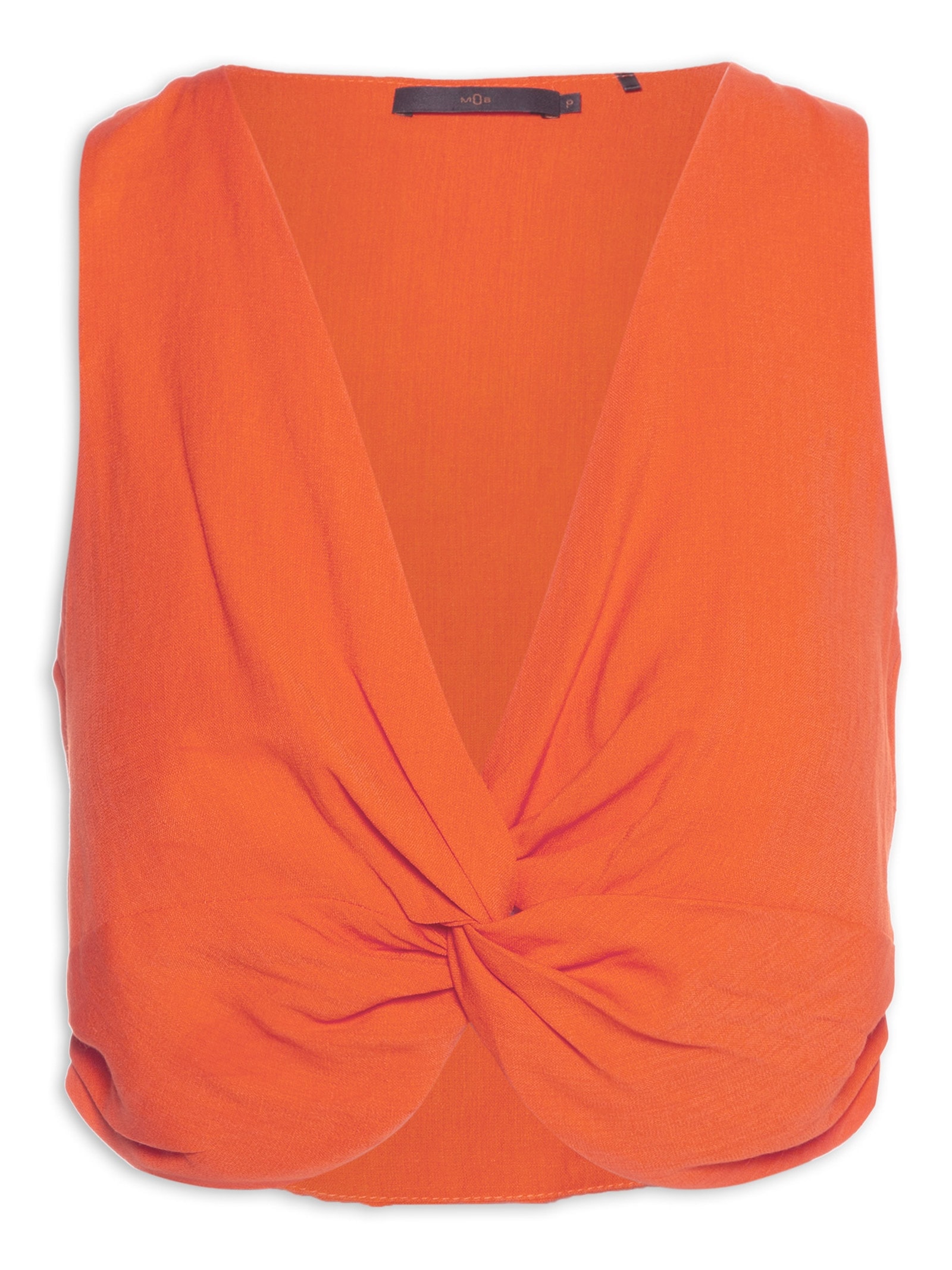 Regata Cropped Decote V Nó Laranja Mob