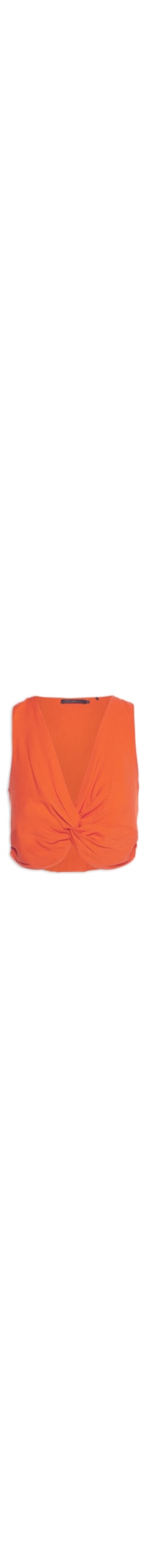 Regata Cropped Decote V Nó - Laranja