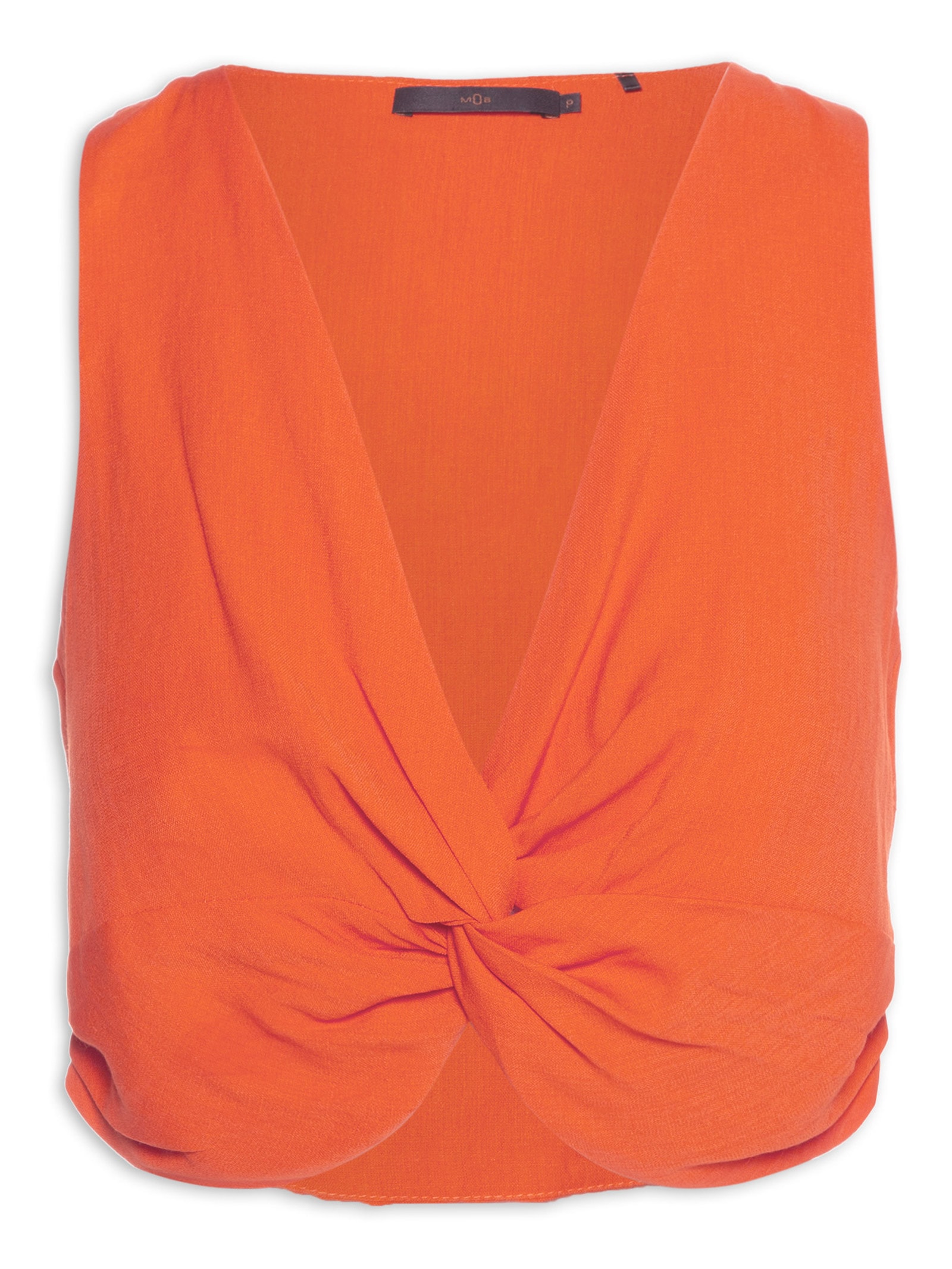 Regata Cropped Decote V Nó Laranja Mob