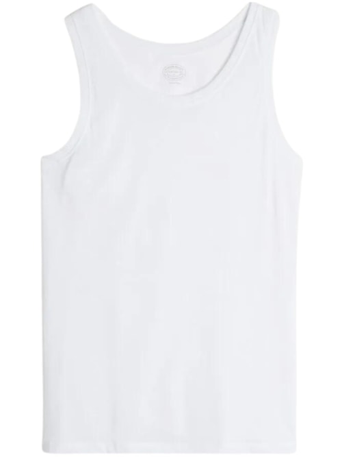 Regata De Algodão Supima Com Gola Redonda - Branco