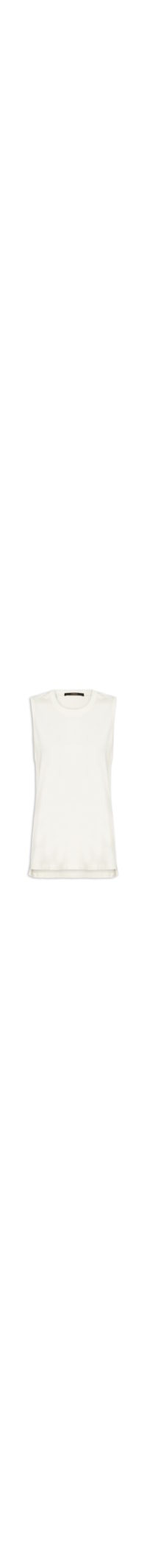 Regata De Malha Off White Basic Com Fenda - Branco