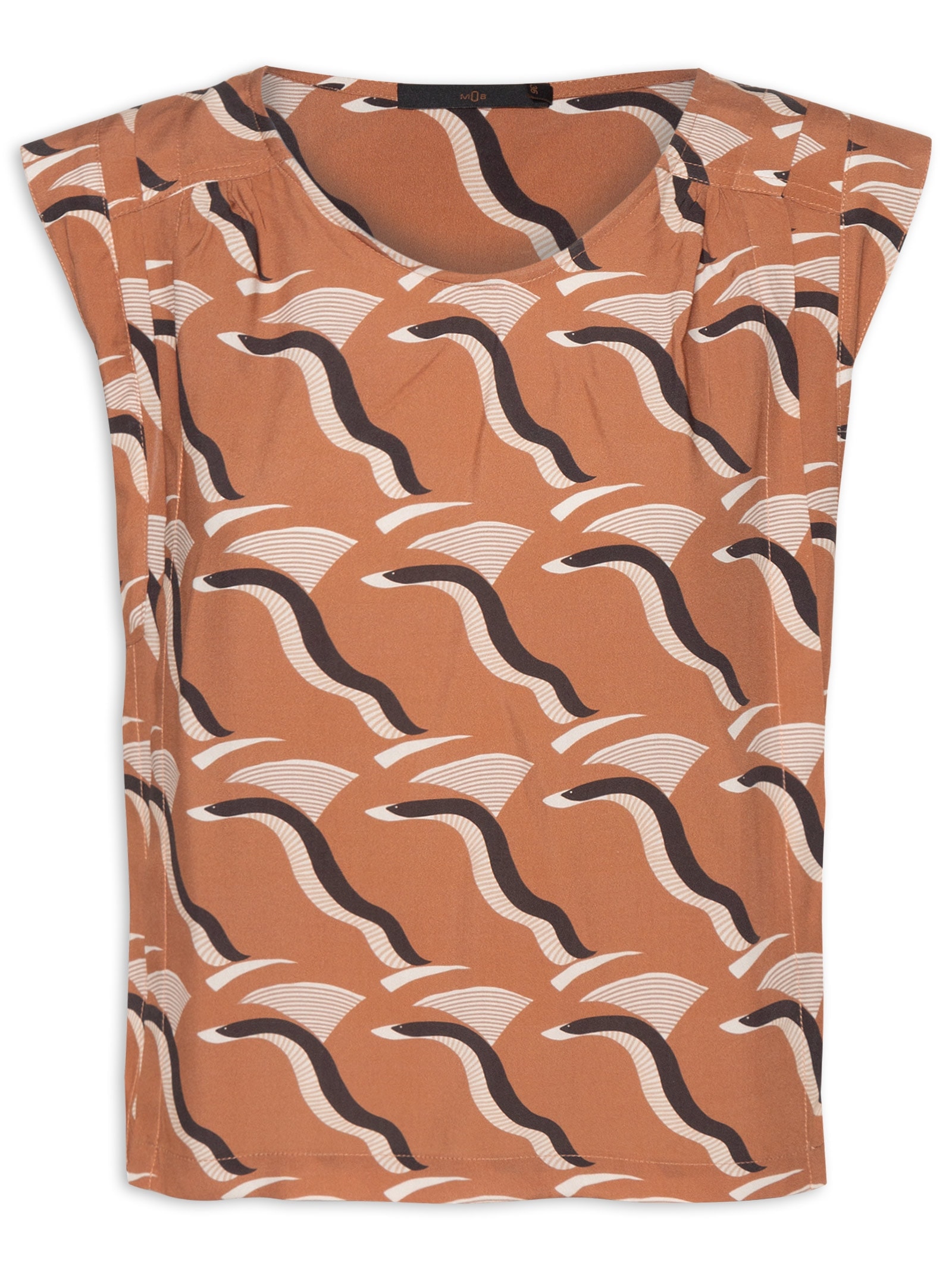 Regata Detalhada Estampa Dual Snakes Laranja Mob