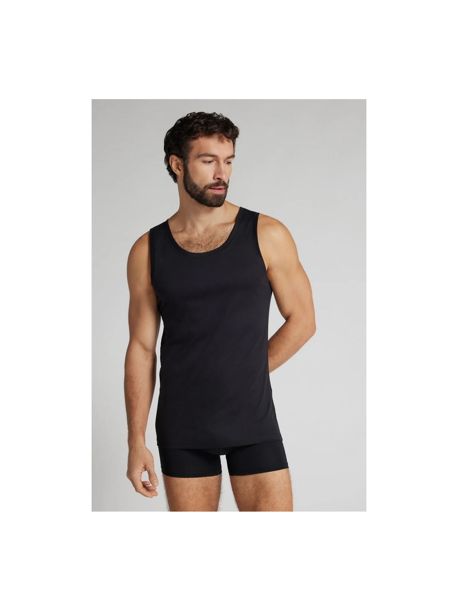 Regata Em Algodão Premium Preto Intimissimi