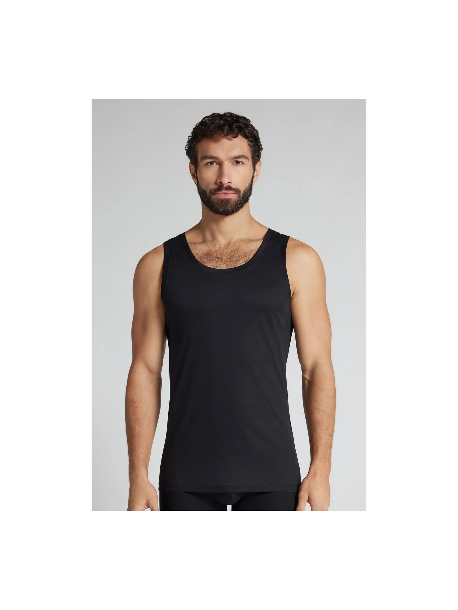 Regata Em Algodão Premium Preto Intimissimi