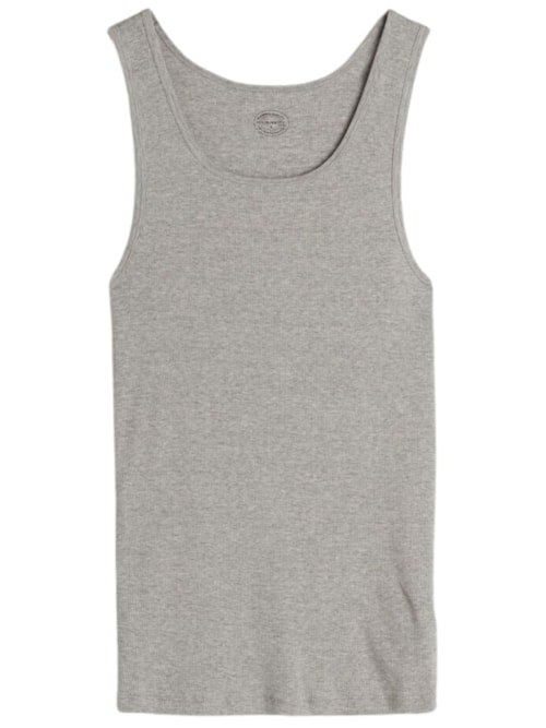 Regata Em Algodão Supima Canelado – Cinza