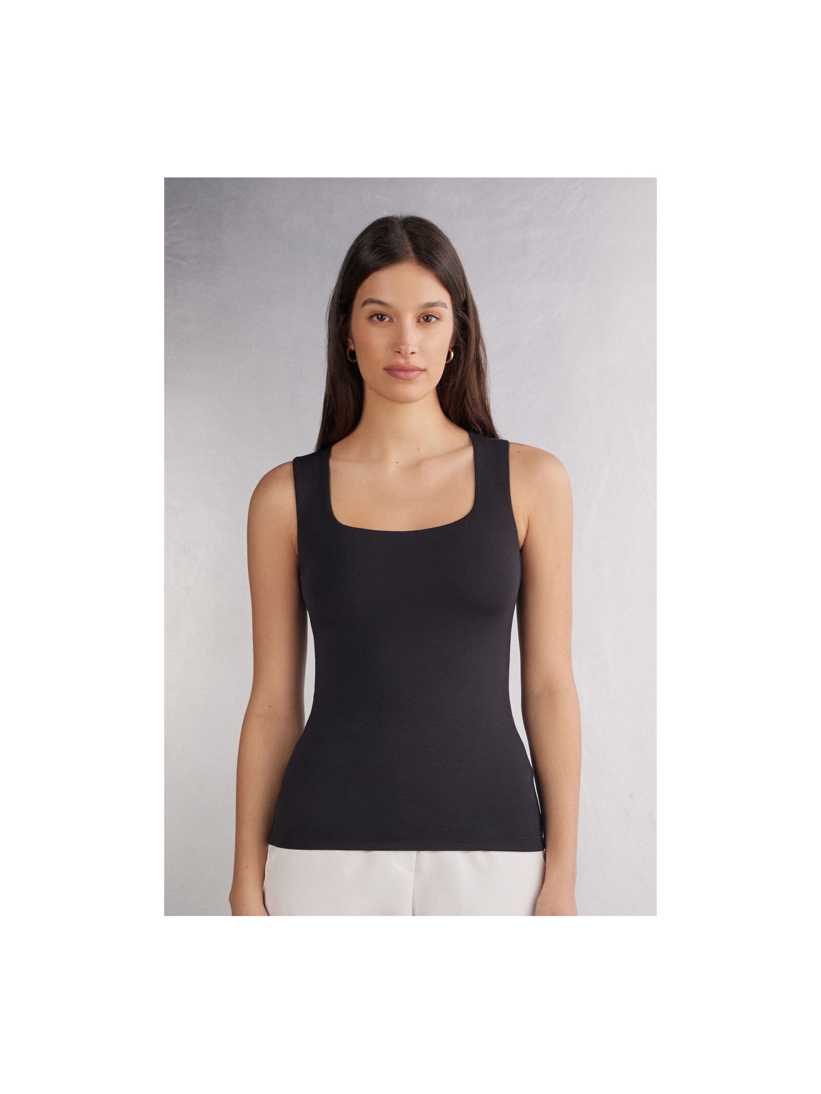 Regata Em Fresh Bamboo Preto Intimissimi