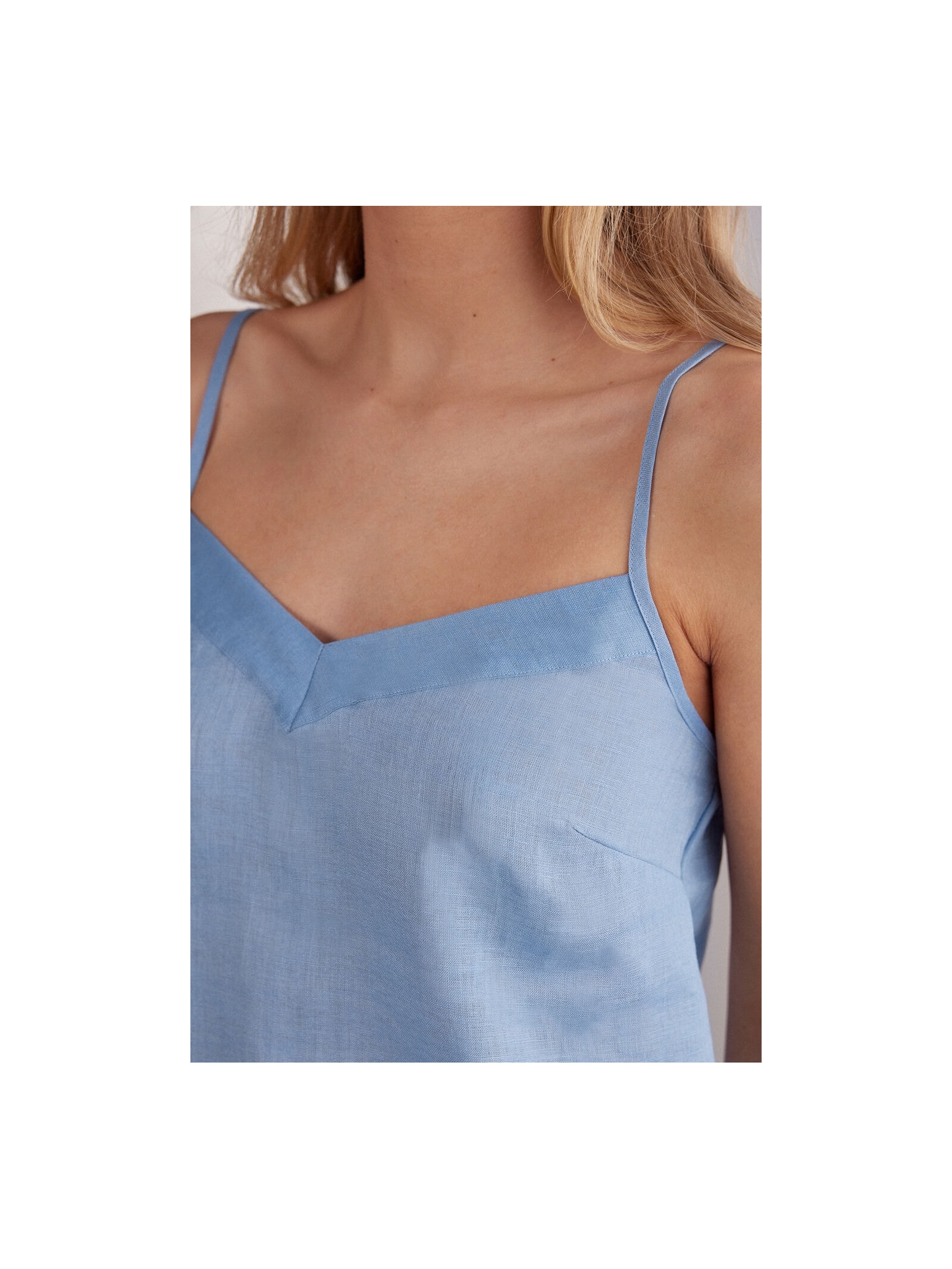 Regata Em Linho Azul Intimissimi