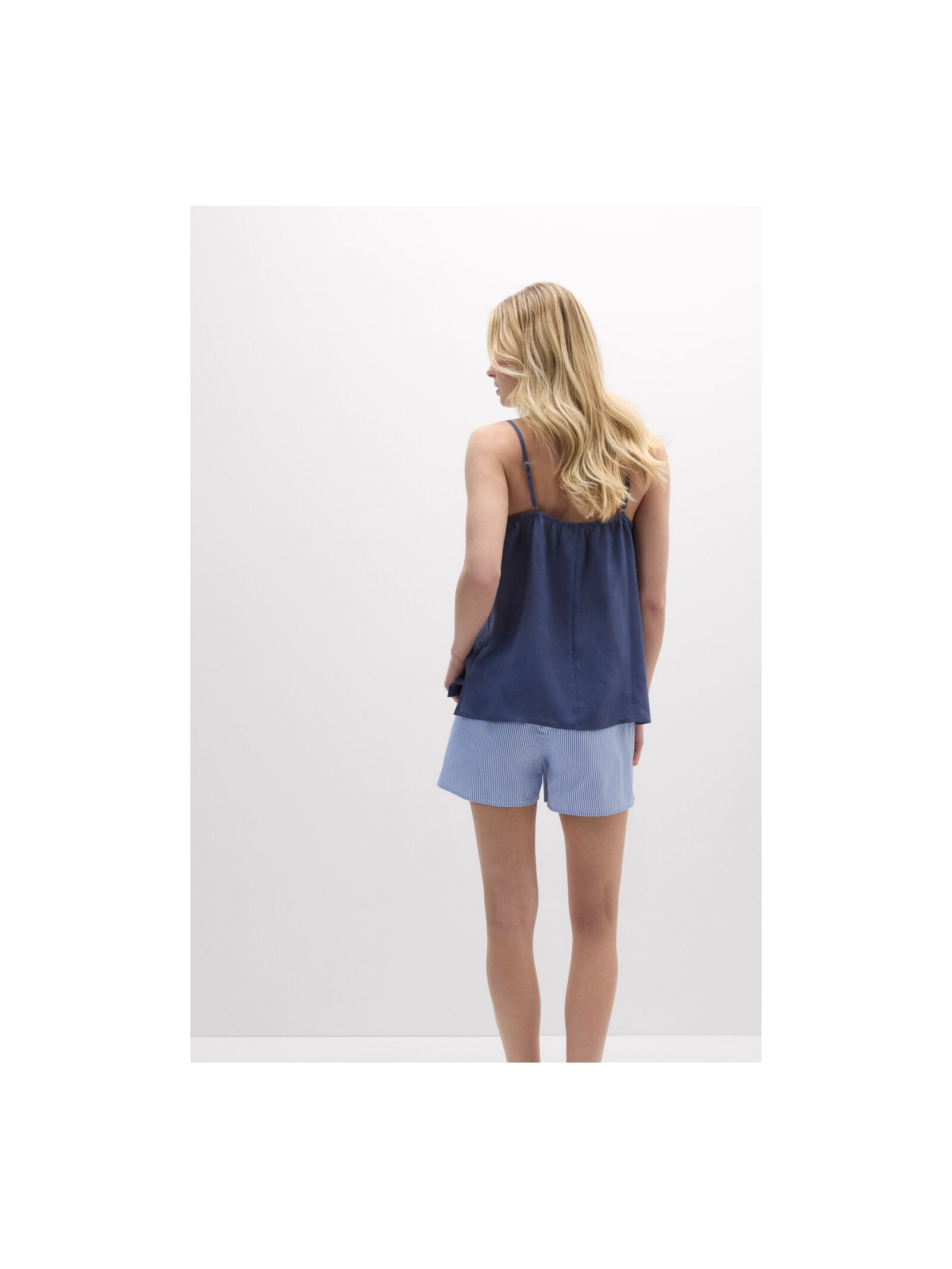Regata Em Linho Azul Intimissimi