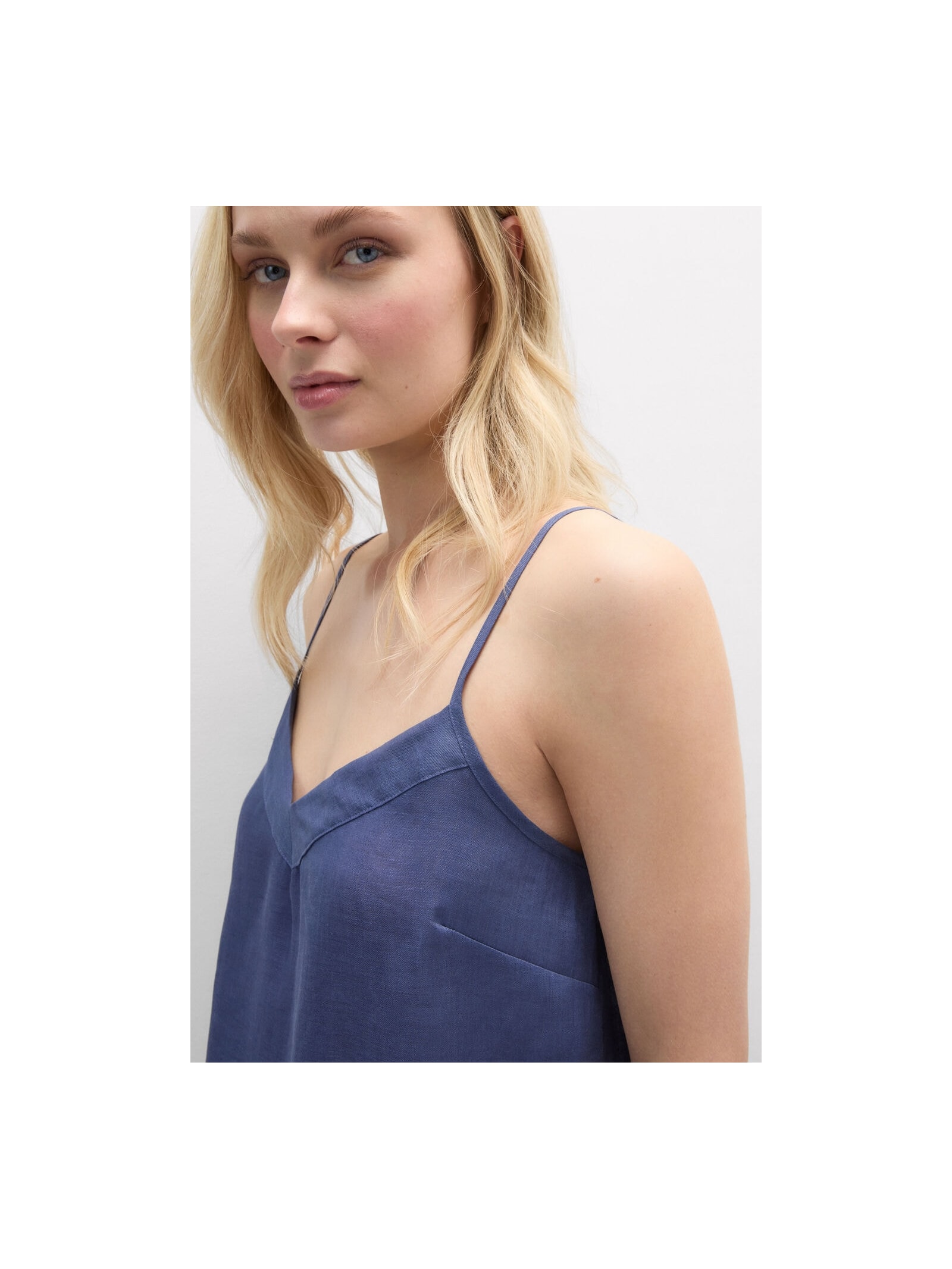 Regata Em Linho Azul Intimissimi