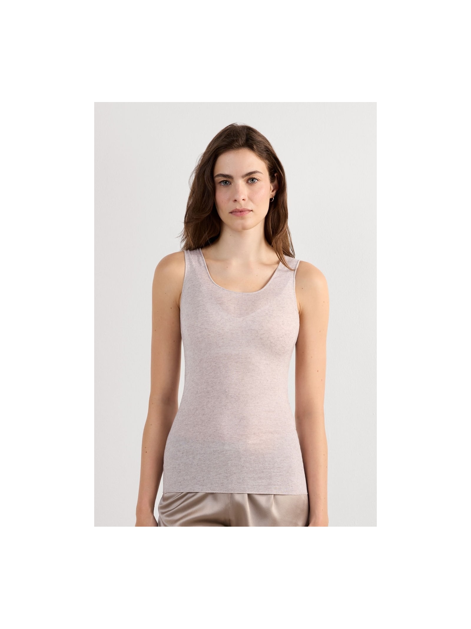 Regata Em Modal e Cashmere Ultralight Bege Intimissimi