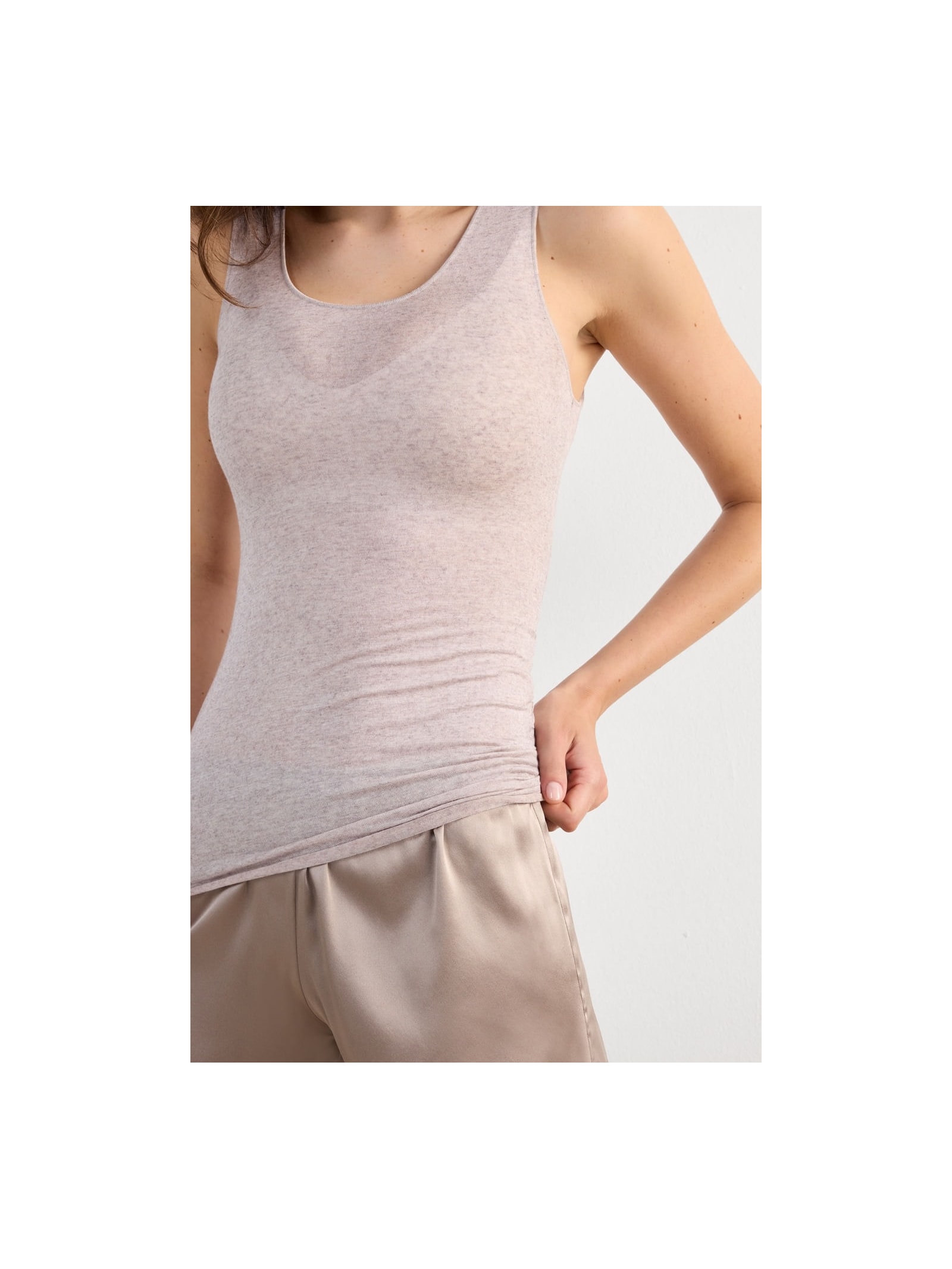 Regata Em Modal e Cashmere Ultralight Bege Intimissimi