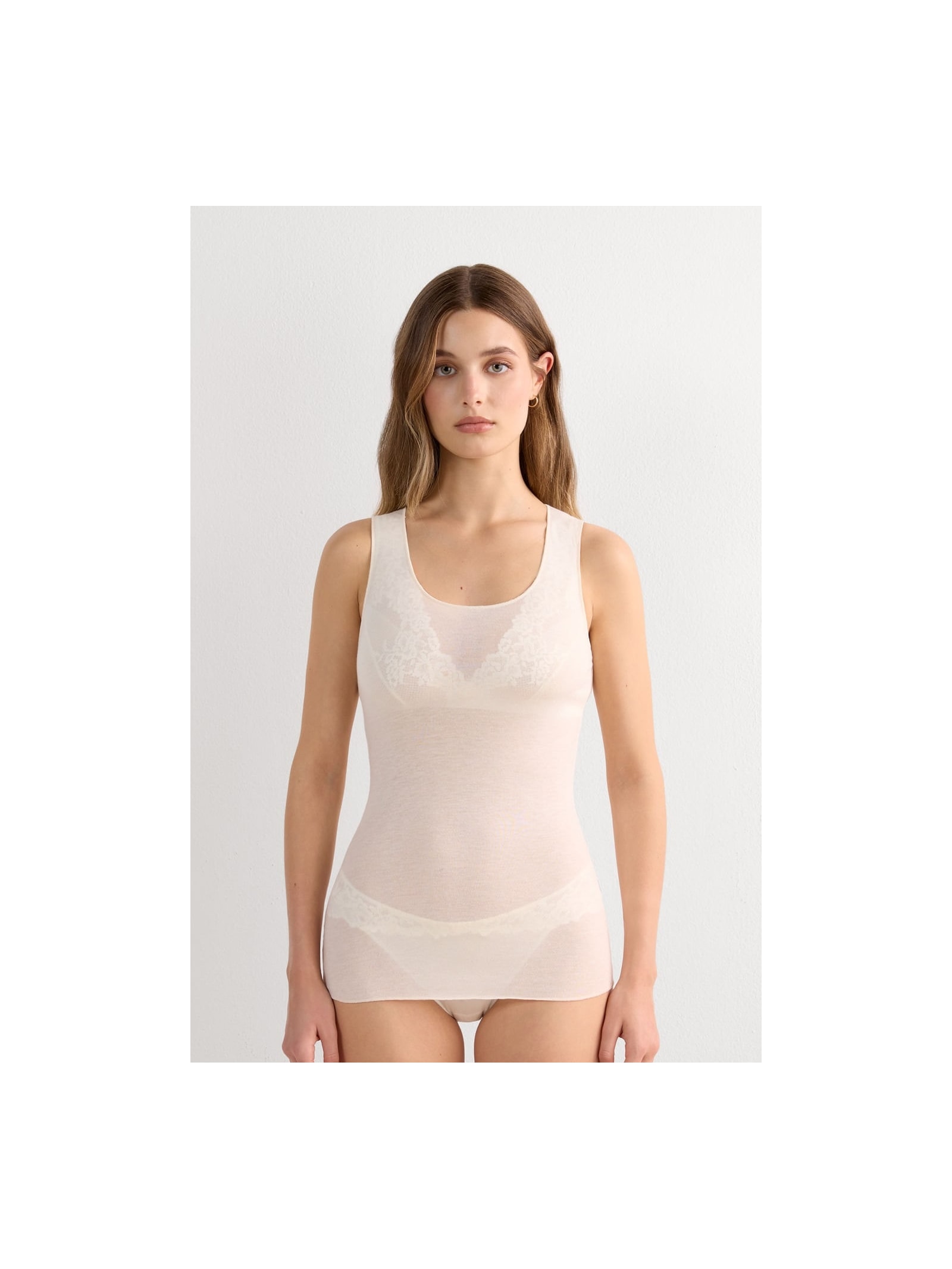 Regata Em Modal e Cashmere Ultralight Marfim Intimissimi