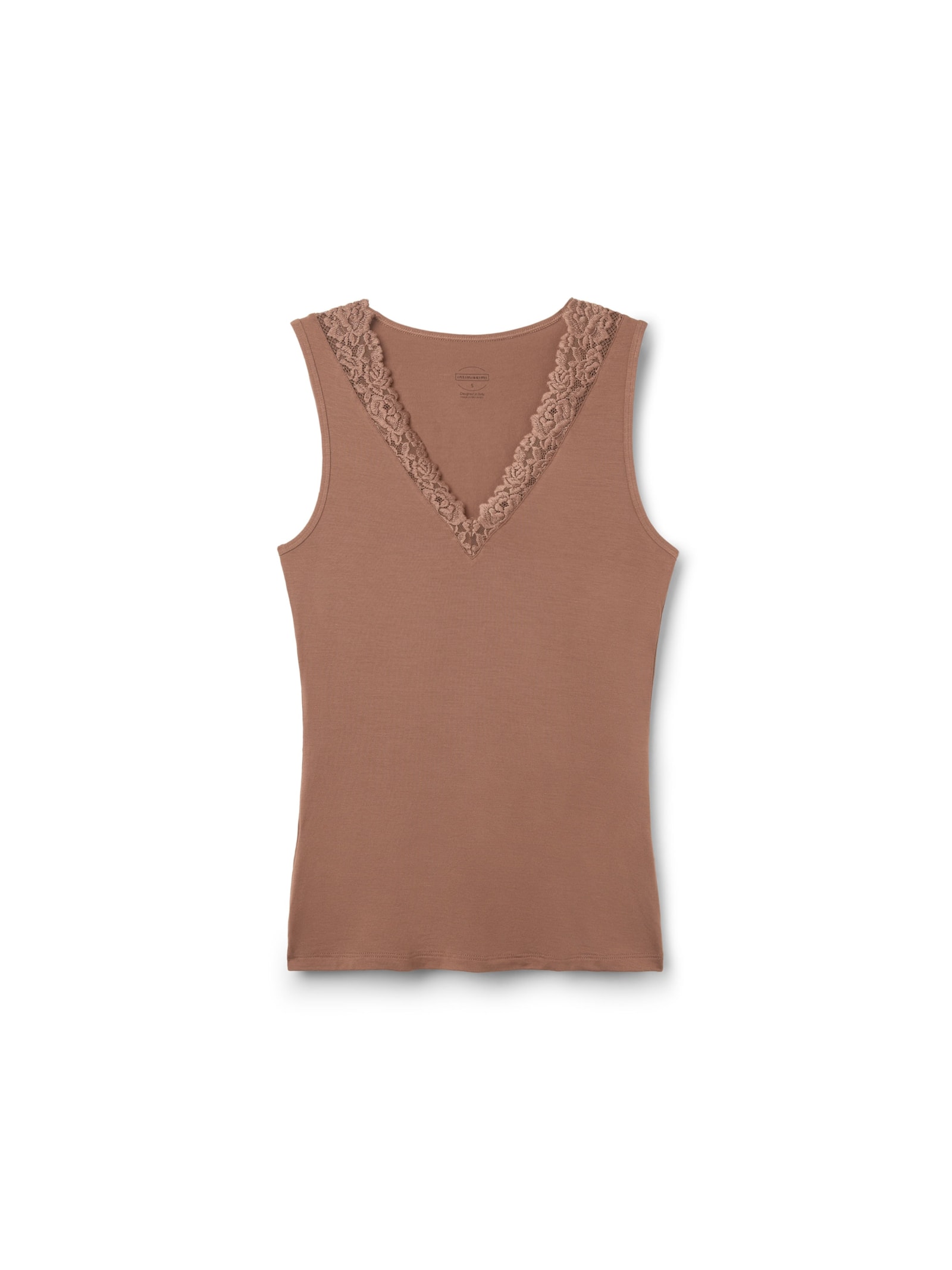 Regata Em Modal e Renda Pretty Flower Marrom Intimissimi