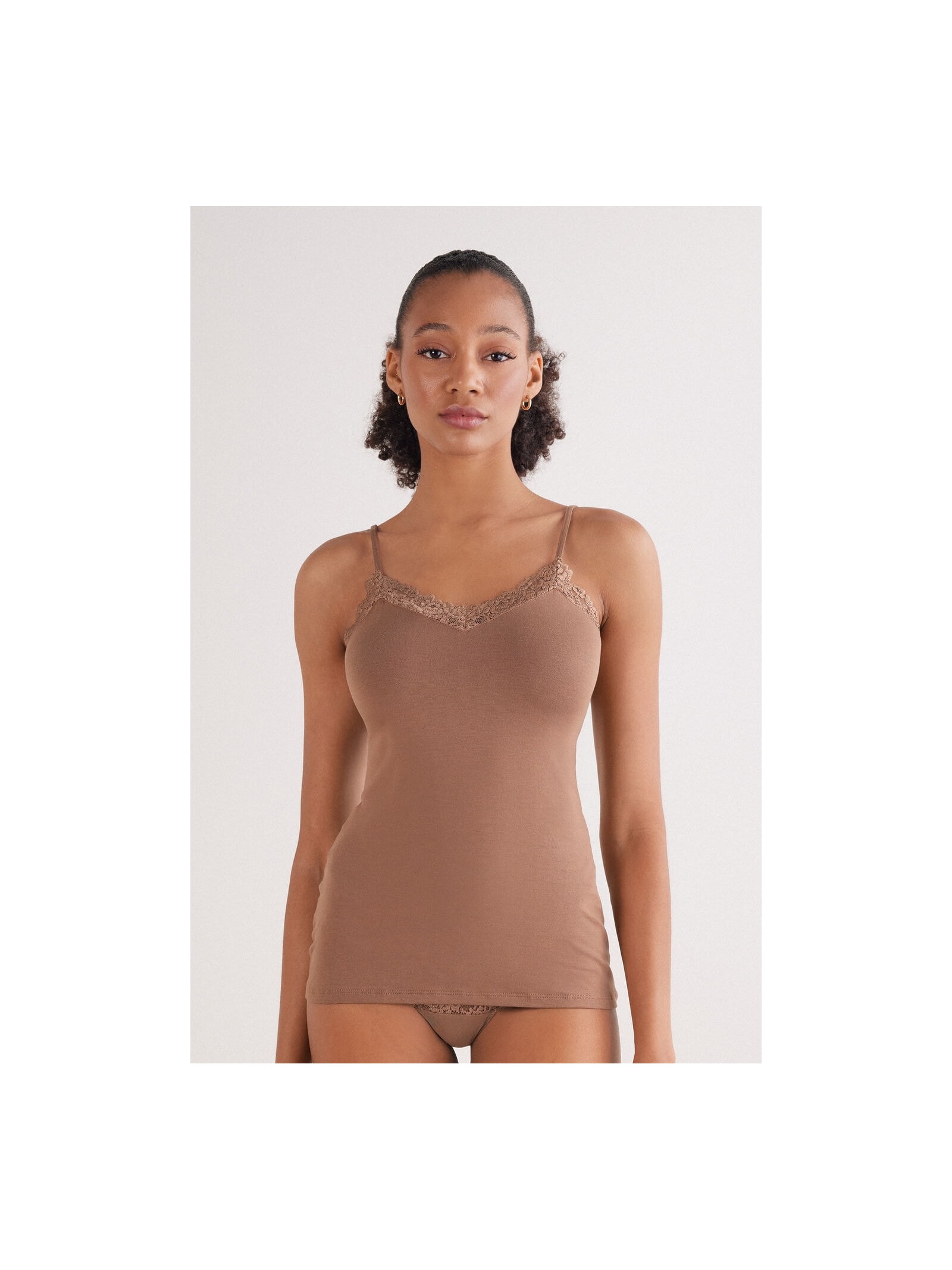 Regata Em Modal Pretty Flowers Marrom Intimissimi