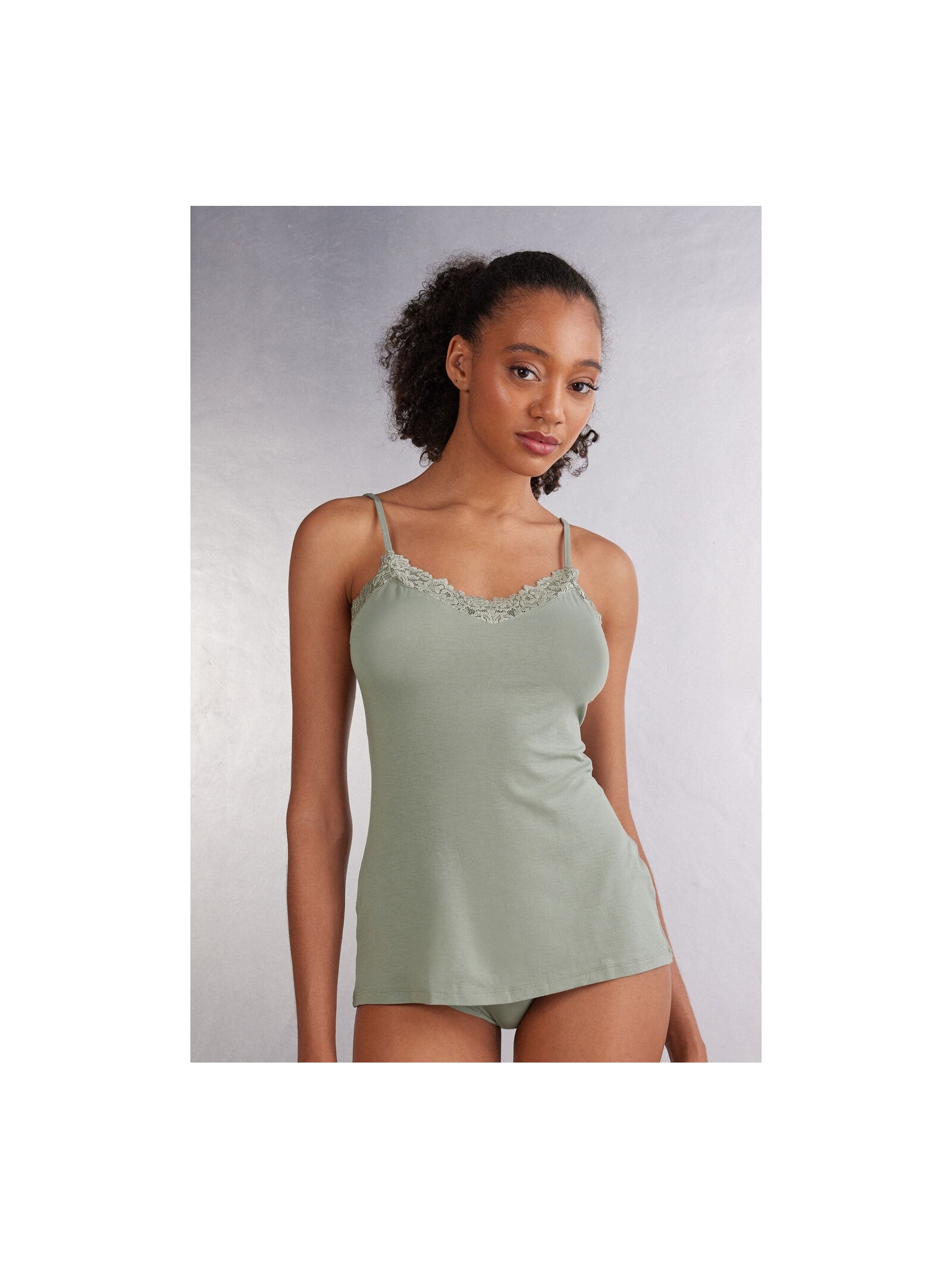 Regata Em Modal Pretty Flowers Verde Intimissimi