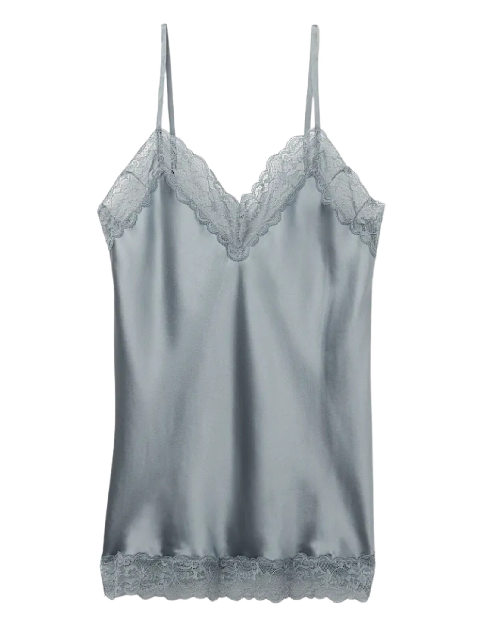 Regata Em Seda e Renda Azul Intimissimi