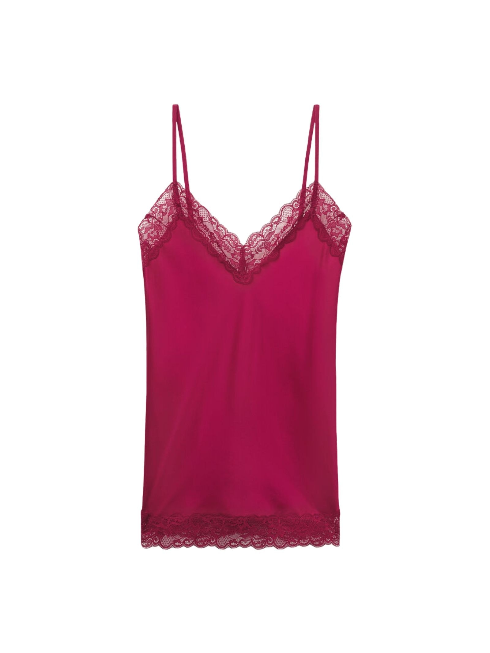 Regata Em Seda e Renda Bordô Intimissimi