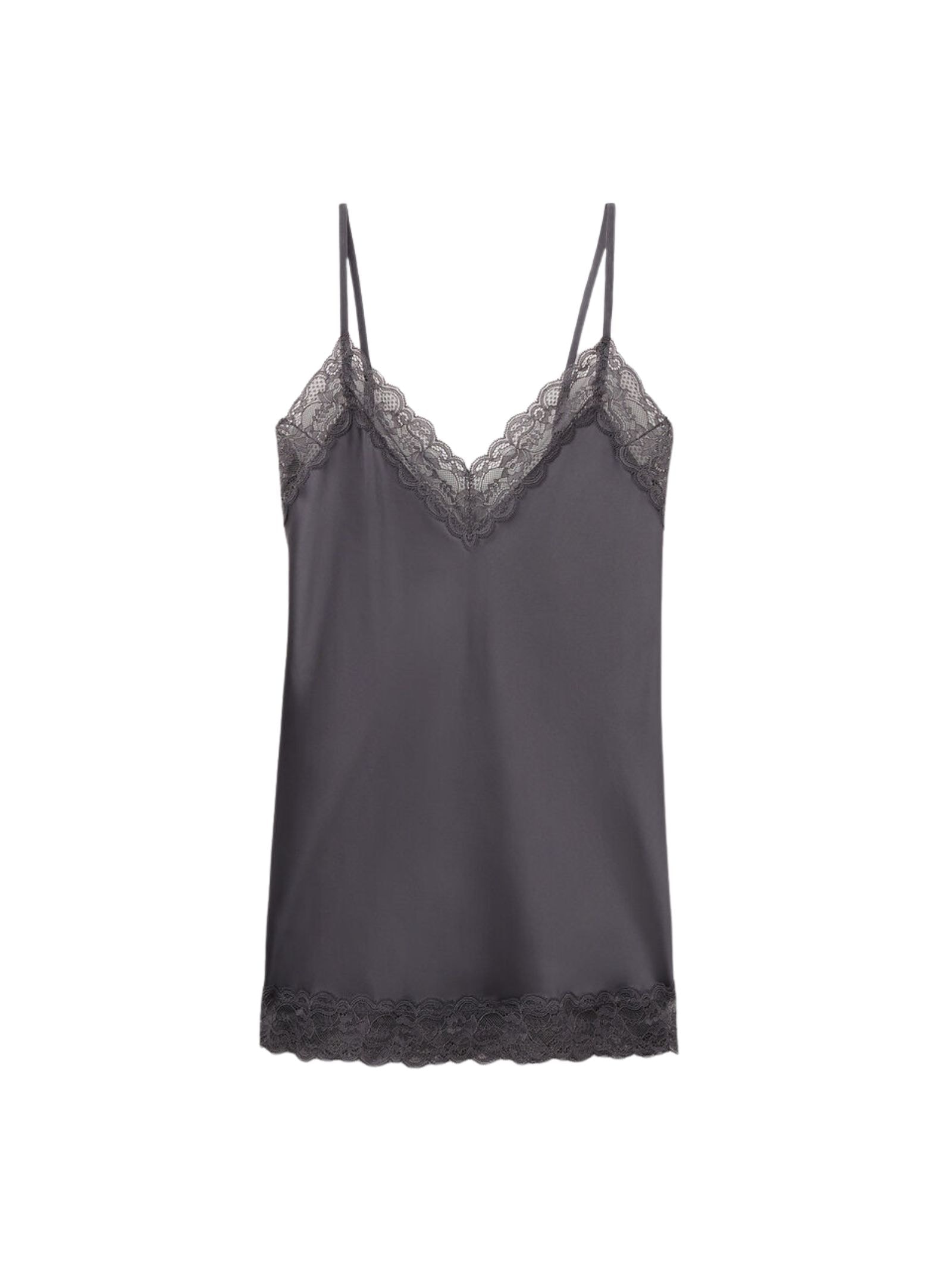 Regata Em Seda e Renda Cinza Intimissimi