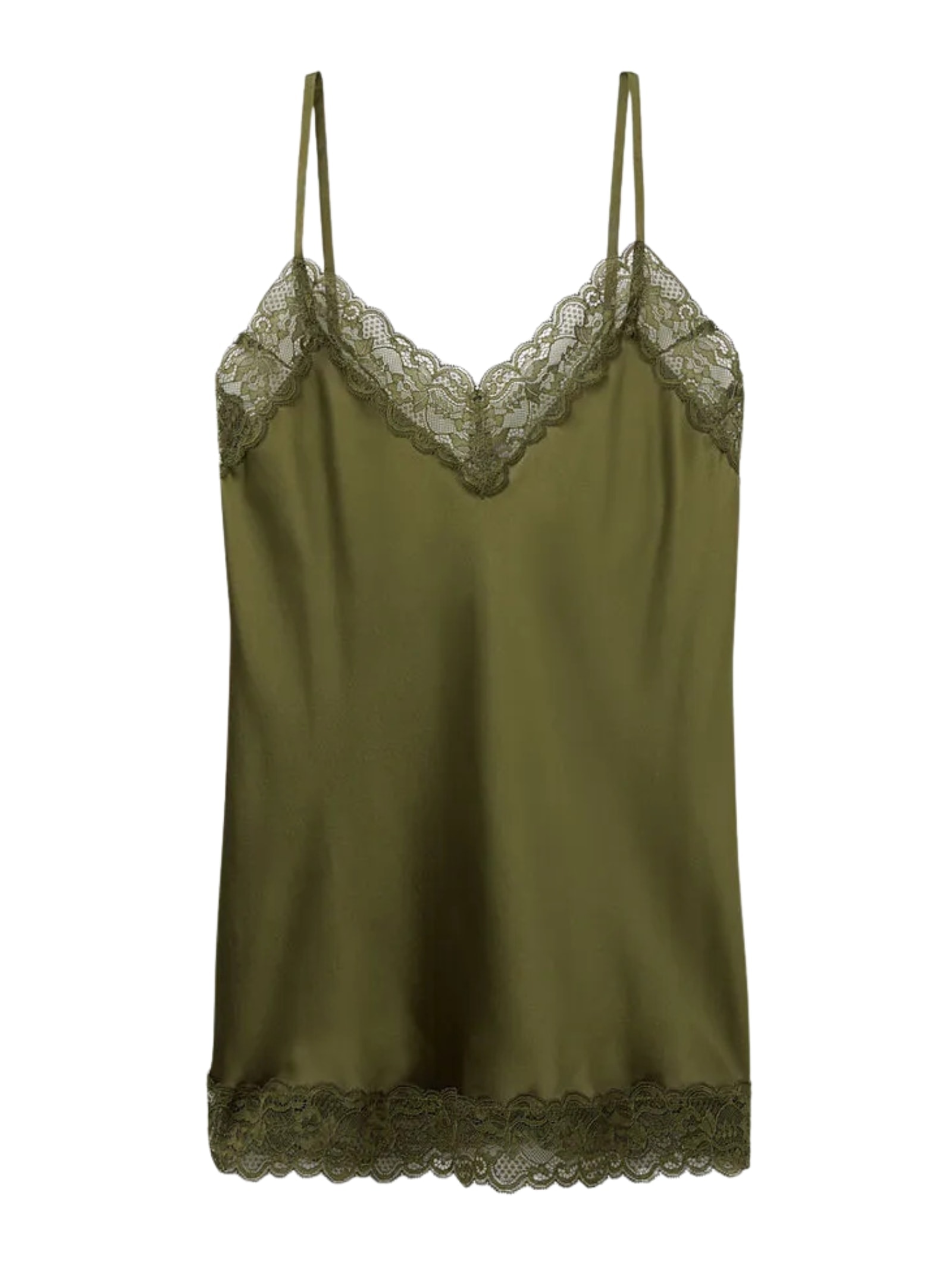 Regata Em Seda e Renda Verde Intimissimi