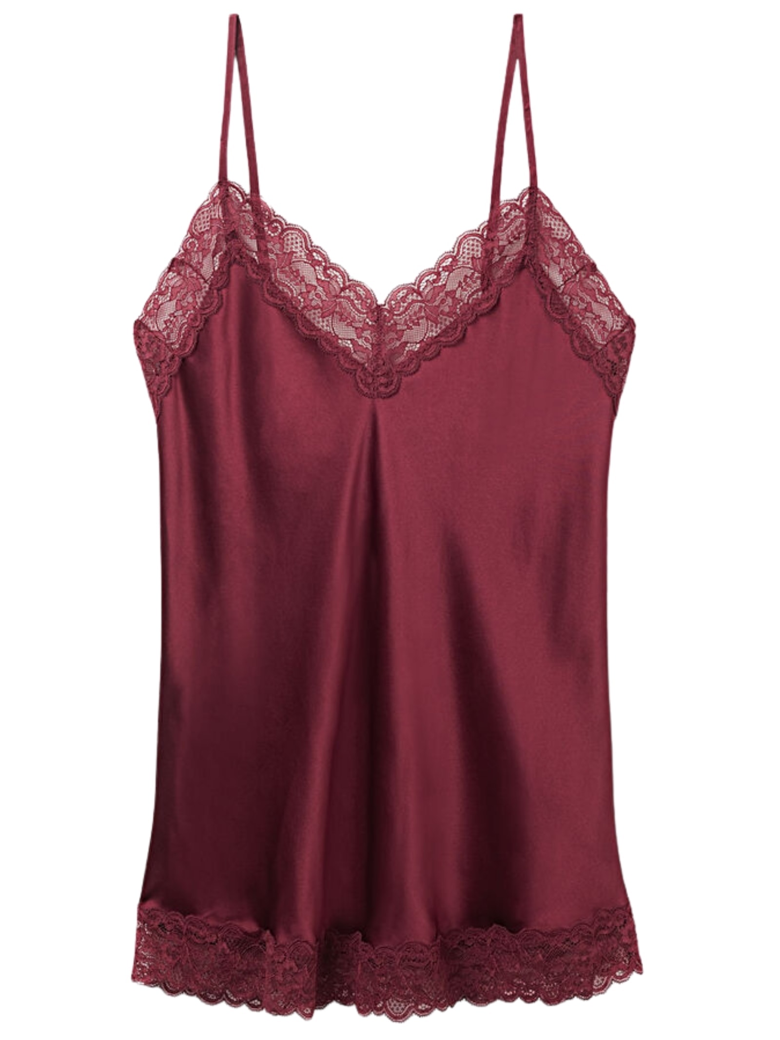 Regata Em Seda e Renda Vermelho Intimissimi