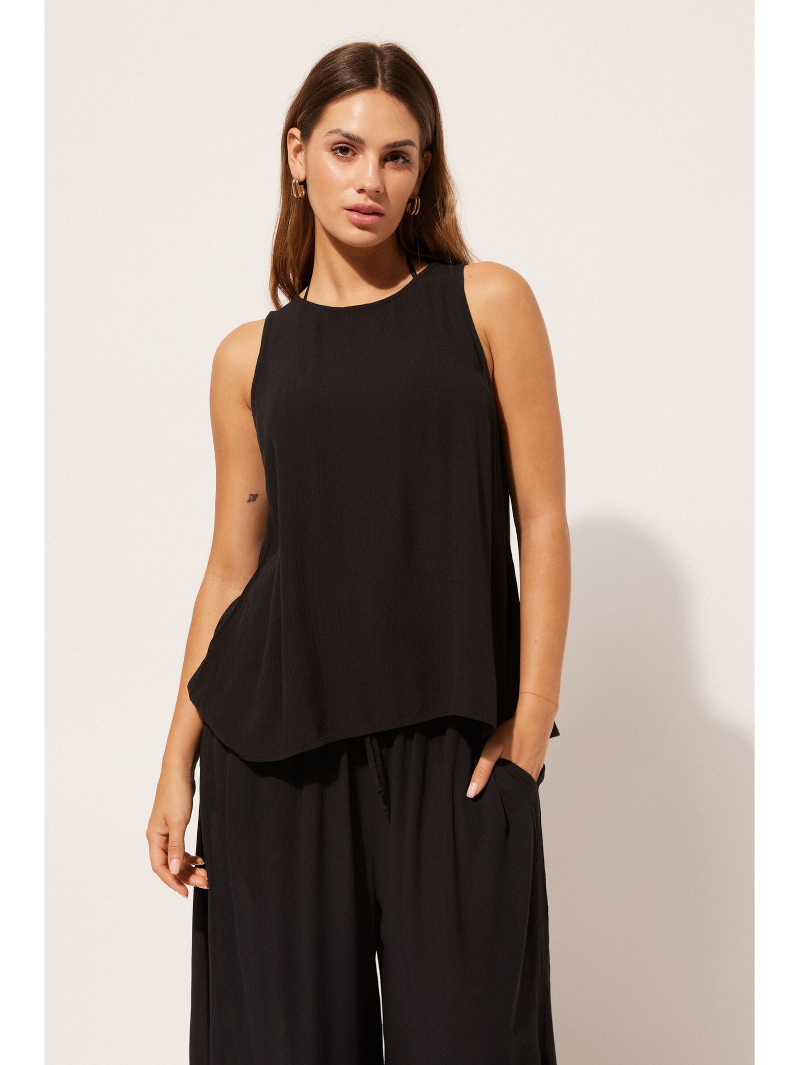 Regata Em Viscose Preto Calzedonia