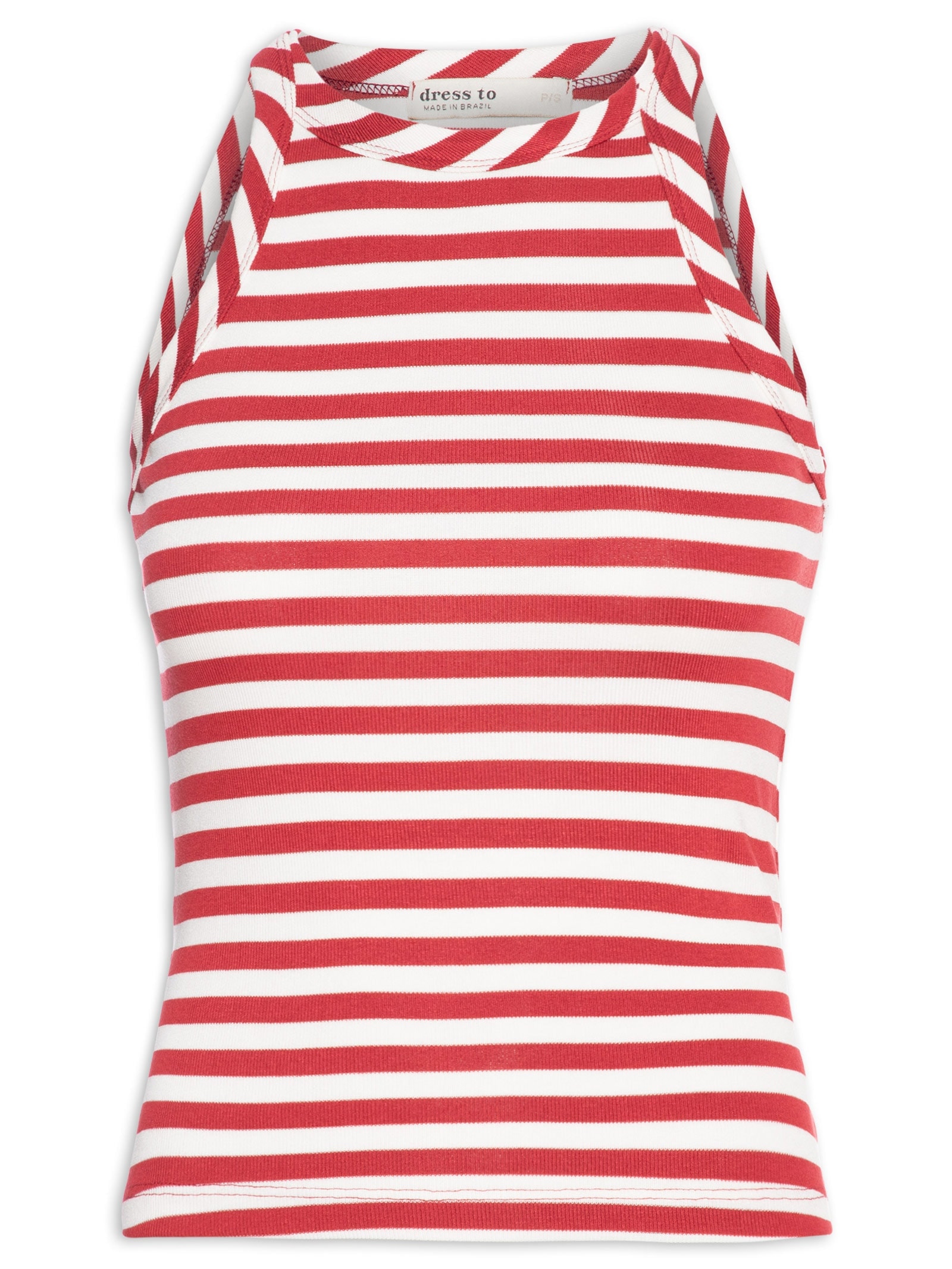 Regata Estampada Listra Entardecer Vermelho Dress To