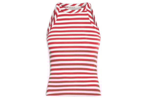 Regata Estampada Listra Entardecer - Vermelho