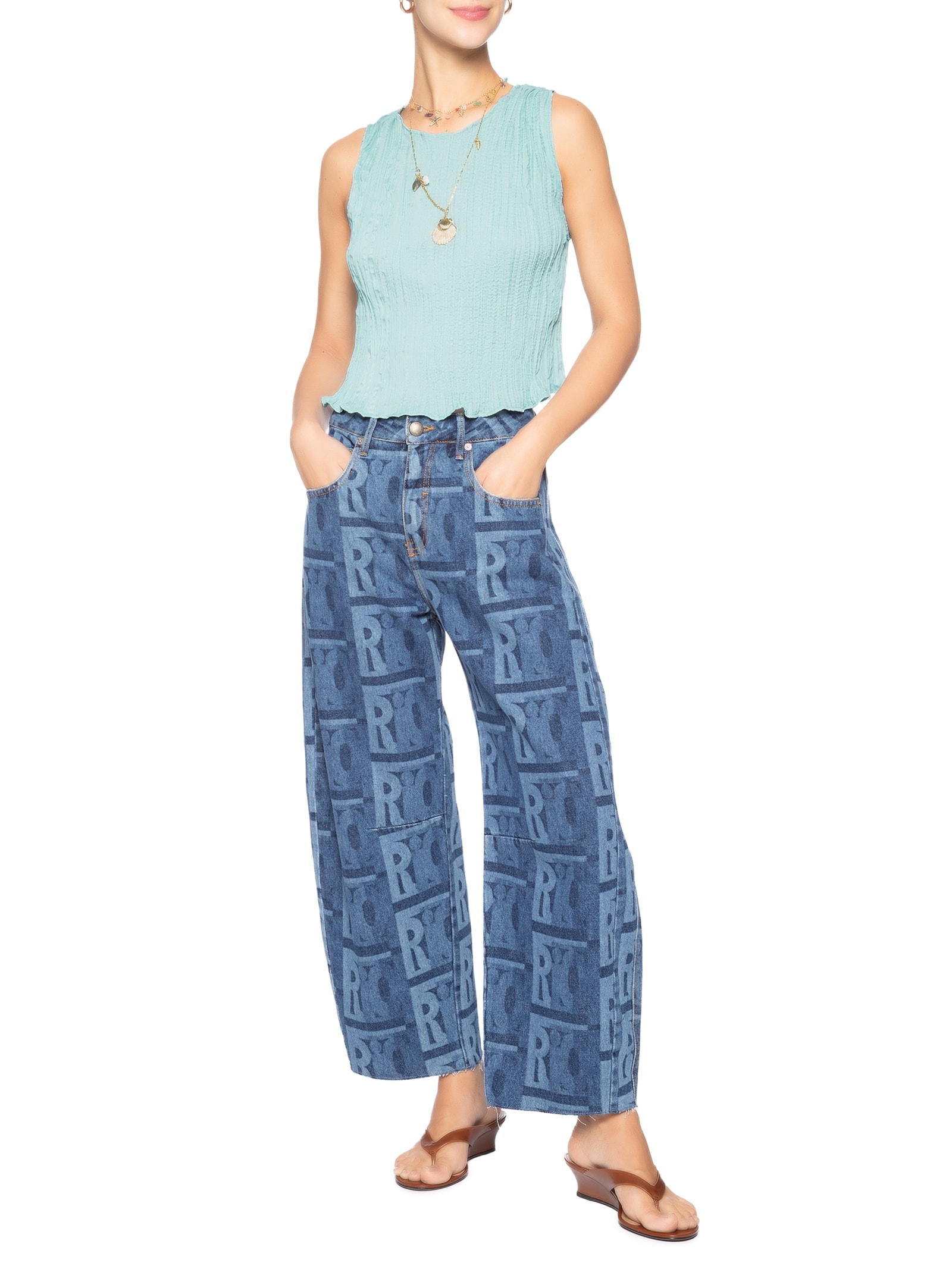Regata Feminina 3D Azul Farm