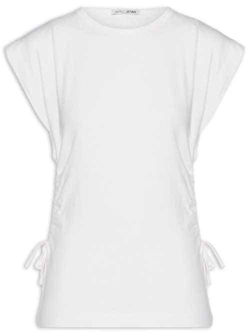 Regata Feminina Aberturas Franzidos – Off White