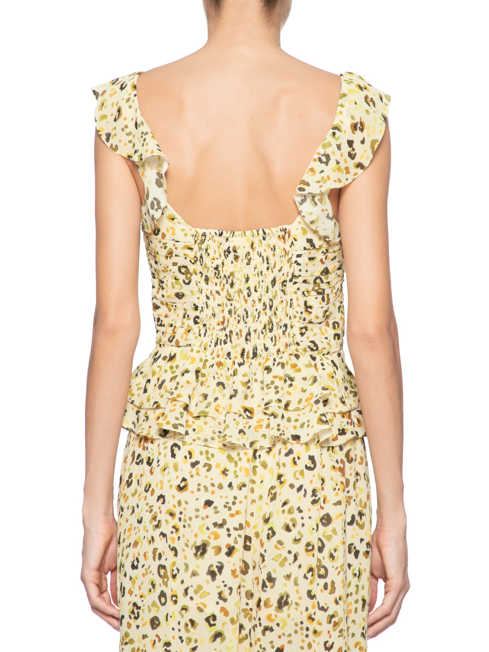 Regata Feminina Alça Babados Aquarela Biscoito Amarelo  Animale