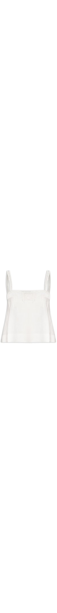 Regata Feminina Alça De Renda Cambraia - Branco