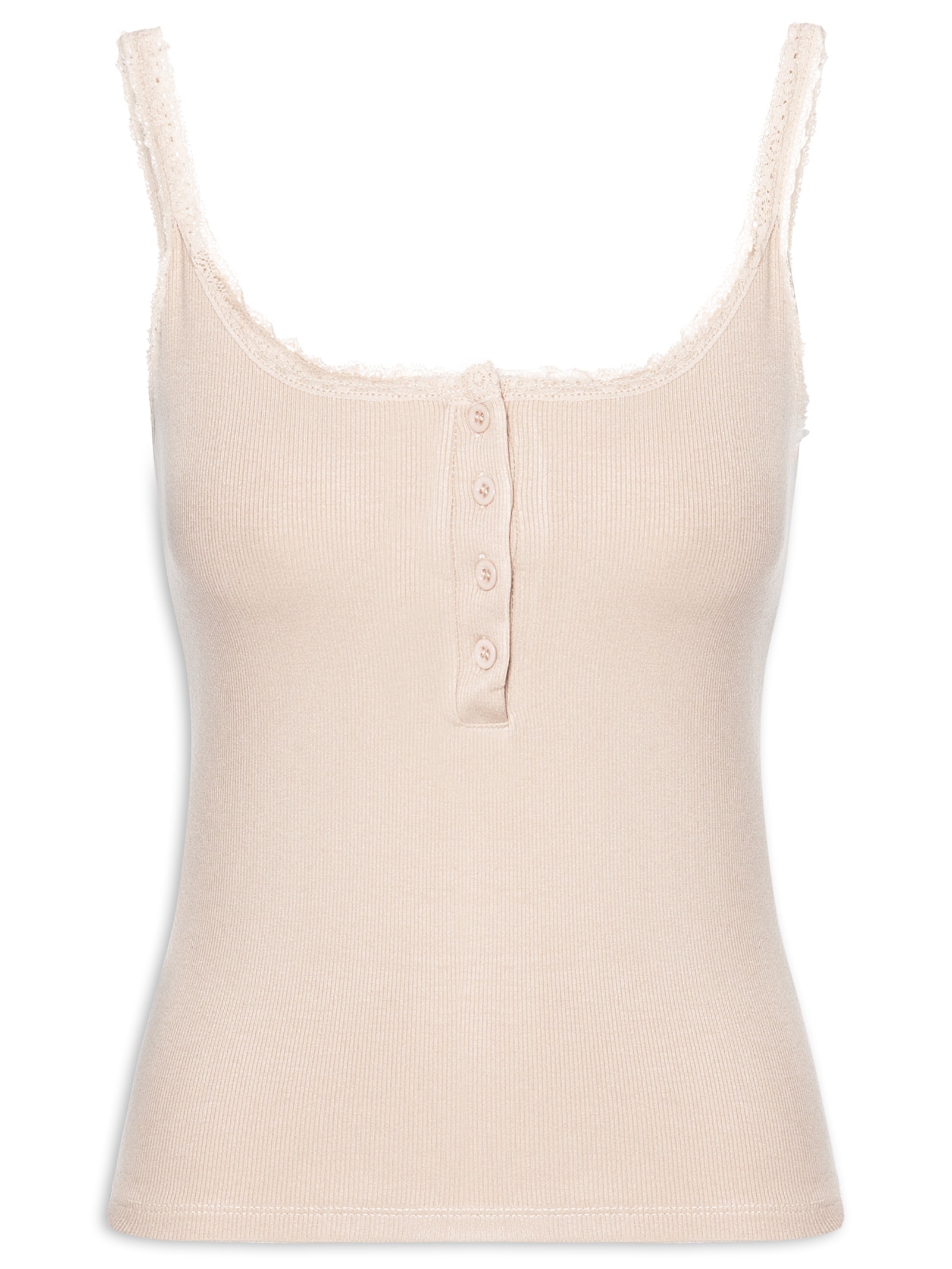 Regata Feminina Alcinha Com Detalhe Bege Basiq