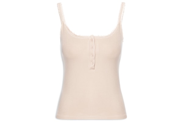 Regata Feminina Alcinha Com Detalhe - Bege