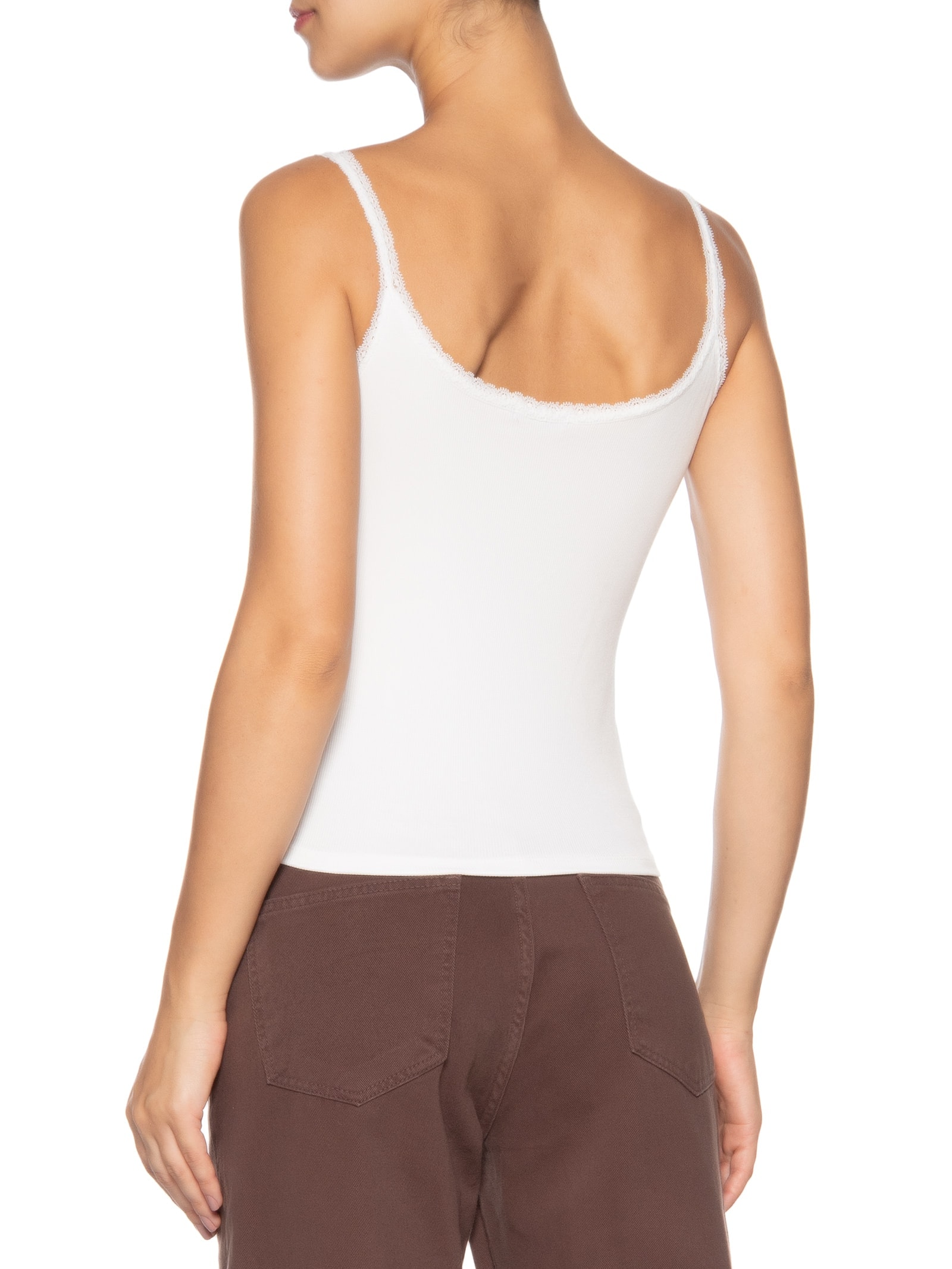 Regata Feminina Alcinha Com Detalhe Branco Basiq