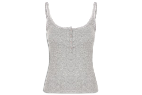 Regata Feminina Alcinha Com Detalhe - Cinza