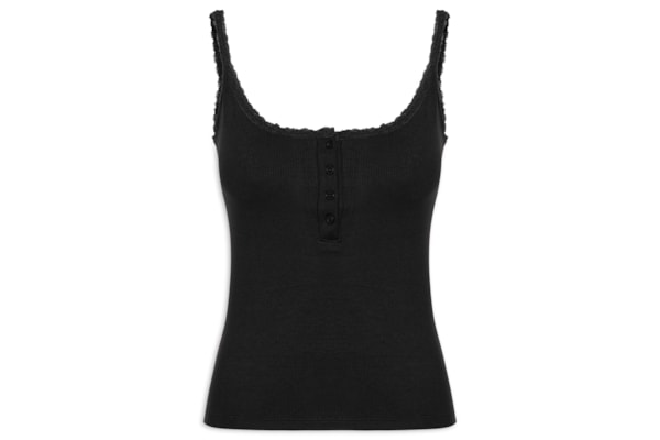 Regata Feminina Alcinha Com Detalhe - Preto