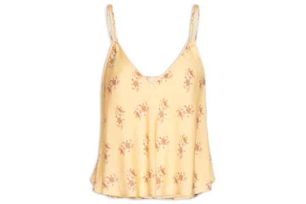 Regata Feminina Alçinha Estampa Mini Fleur - Amarelo