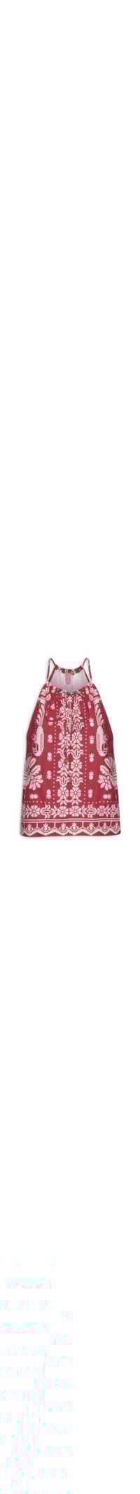 Regata Feminina Alcinha Relicário Tropical - Vermelho