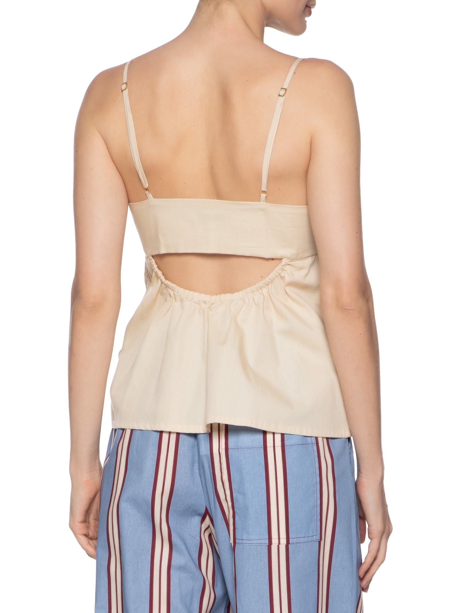 Regata Feminina Algodão Pala Babados Bege Dress To