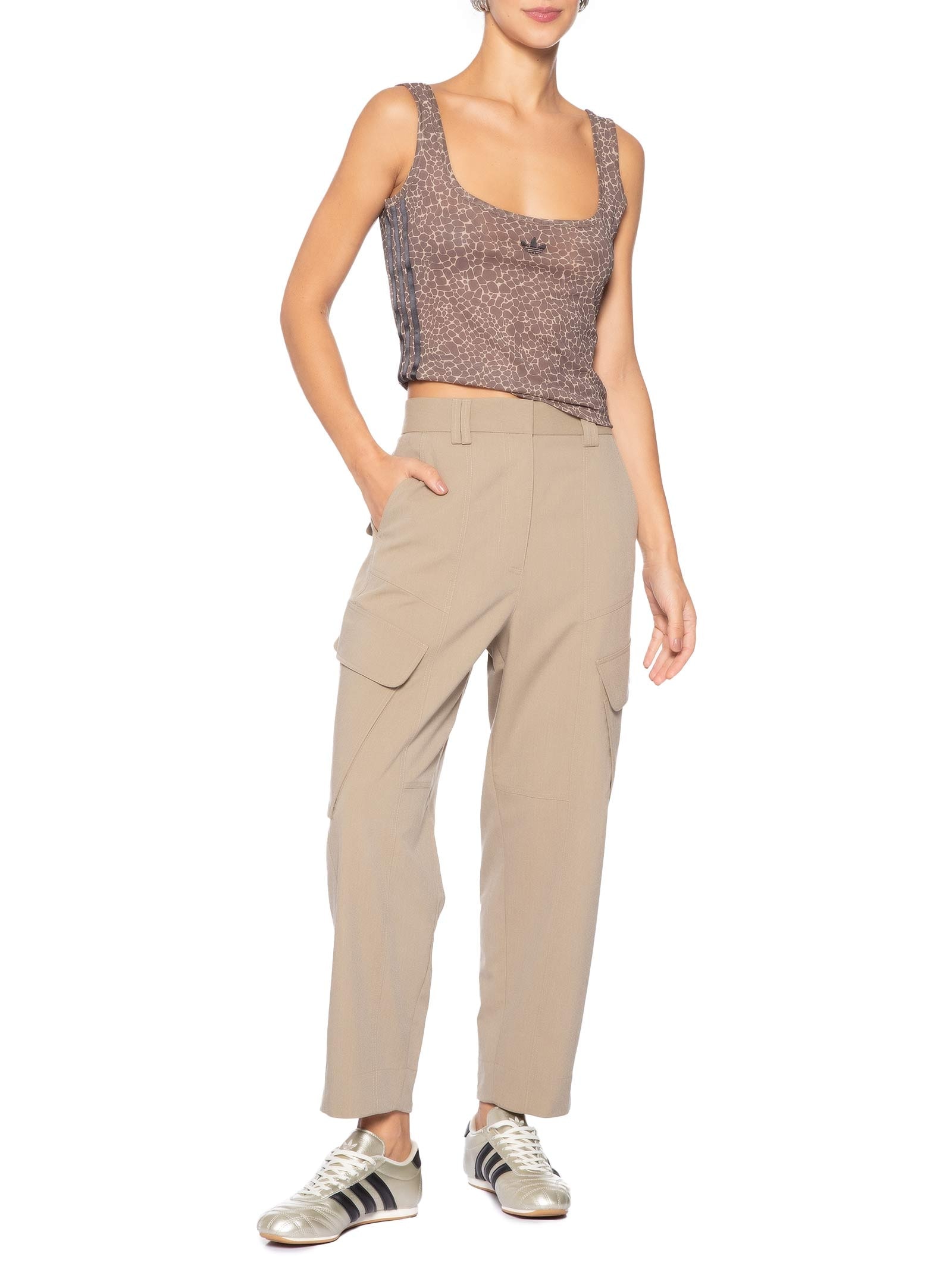 Regata Feminina Allover Print TNK Marrom Adidas Originals