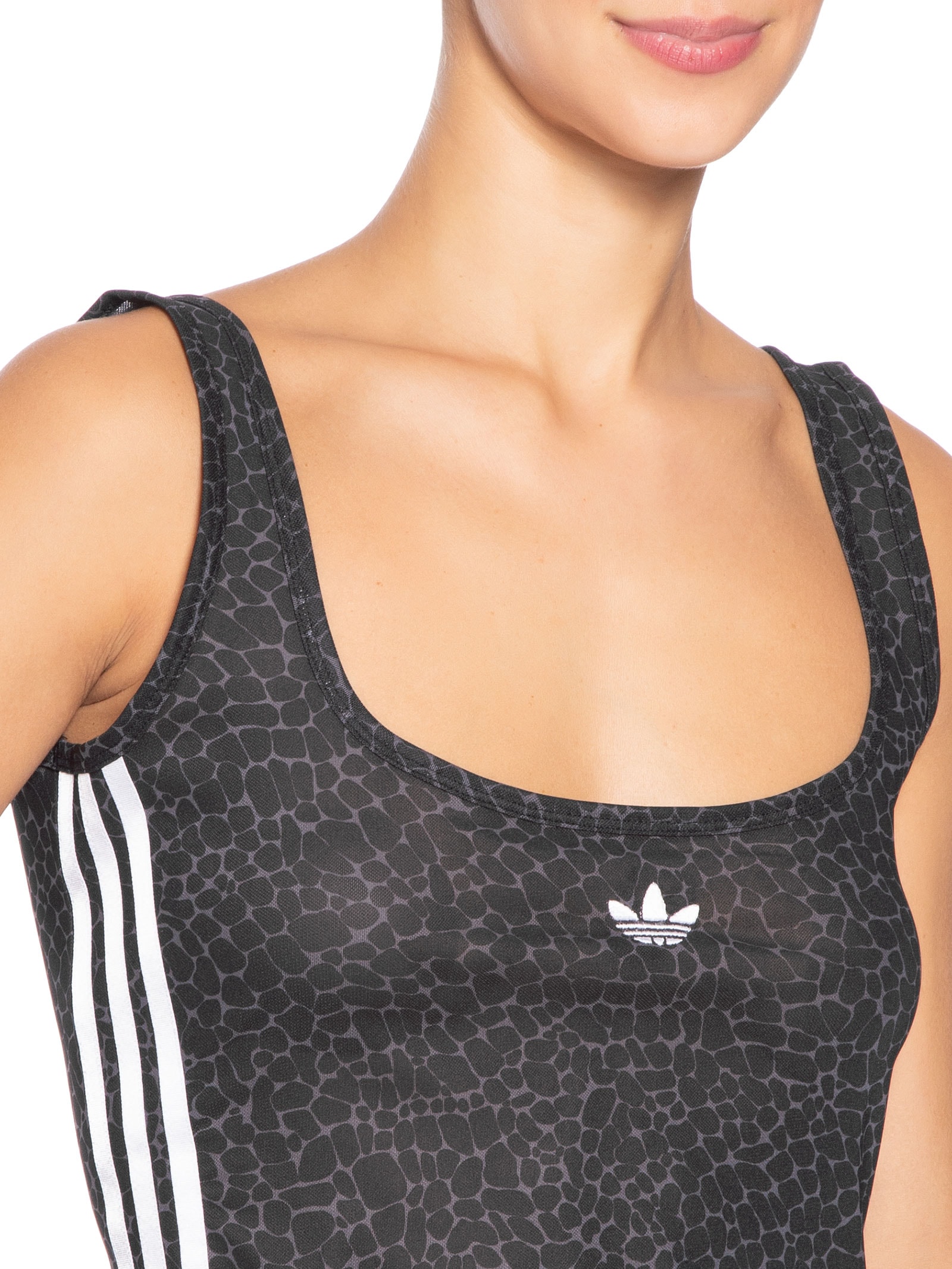Regata Feminina Allover Print Tnk Preto Adidas Originals