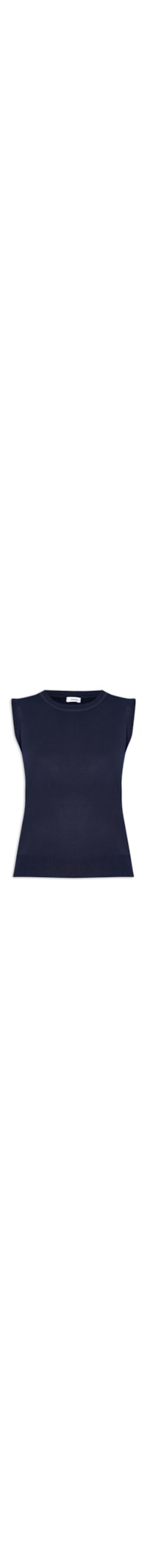 Regata Feminina Alongada em Tricot - Azul